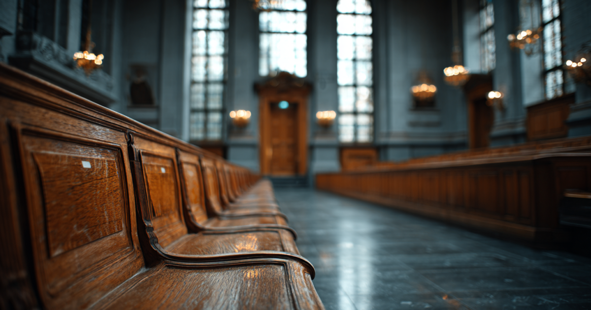 Lege Tweede Kamer met stemknoppen, symboliseert politieke besluitvorming over zorgkosten