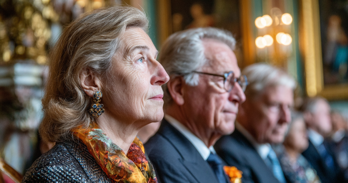 Ceremoniële setting van een Nederlandse regeringsbeëdiging in koninklijk paleis