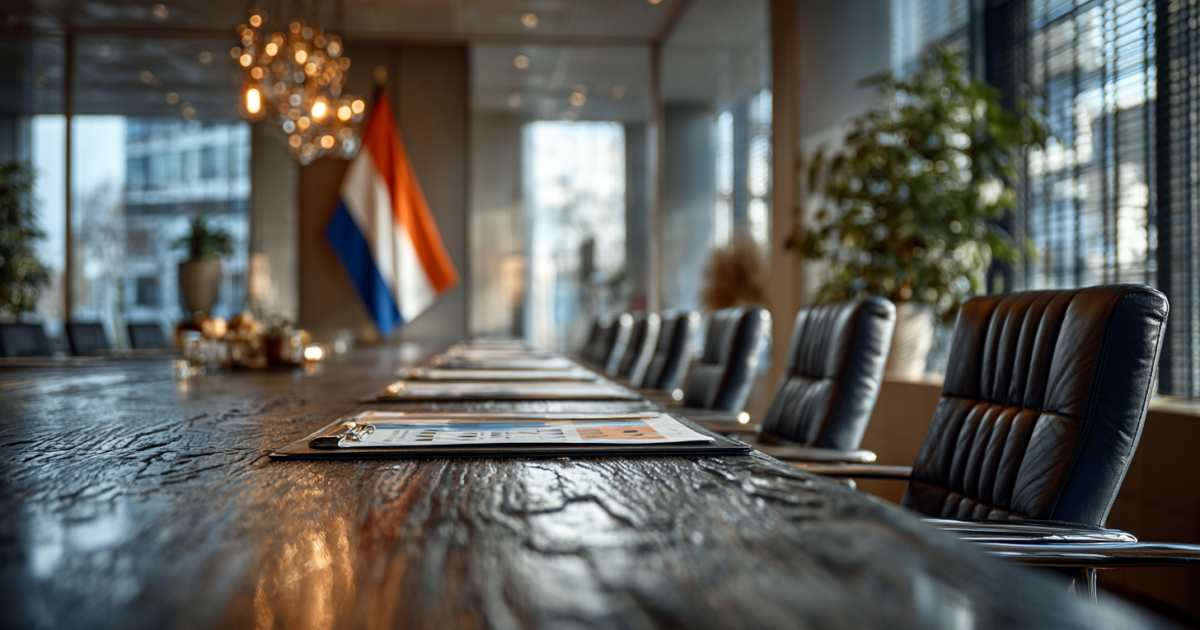 Overheidskantoor met documenten en grafieken op tafel, symboliserend voor beleidsvoorbereiding