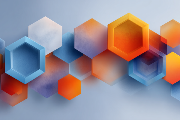 Abstract geometrische vormen die het gestructureerde karakter van het passende zorg beleid symboliseren