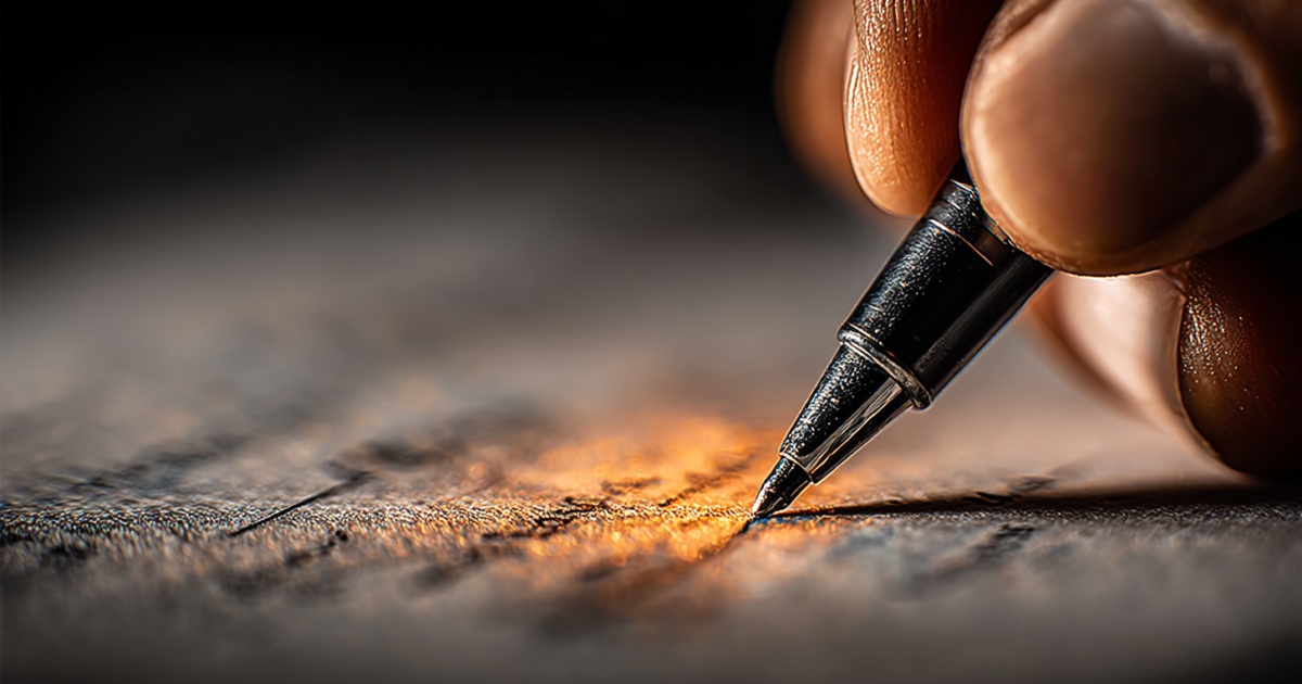 Close-up van een stembiljet dat wordt ingevuld, symbolisch voor het democratische proces