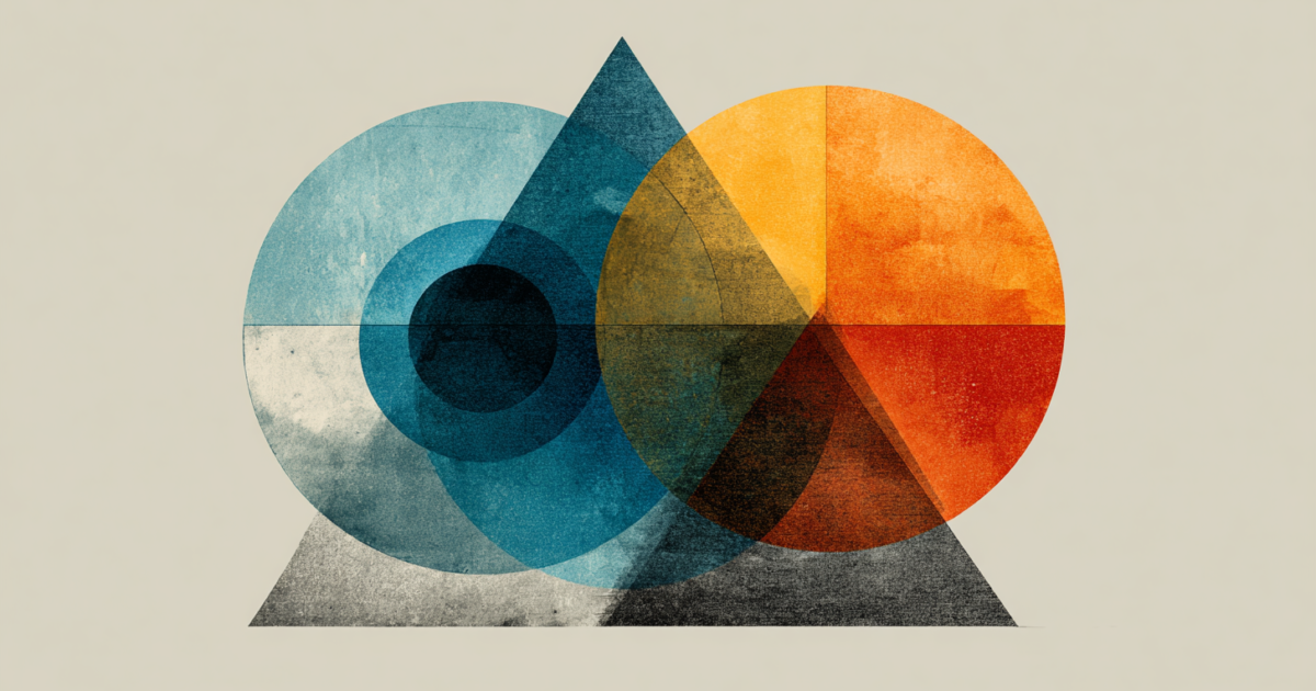 Abstracte weergave van politieke samenwerking en evenwicht