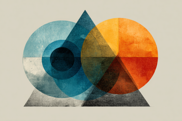 Abstracte weergave van politieke samenwerking en evenwicht