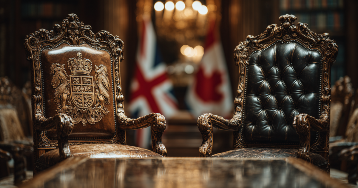 Diplomatieke setting met twee stoelen tegenover elkaar, symboliserend bilaterale onderhandelingen