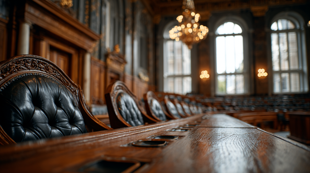 Lege zetels in de Tweede Kamer die de uitdagingen van een minderheidskabinet symboliseren