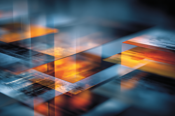 Abstracte weergave van gestructureerde overheidsfinanciering met geometrische patronen