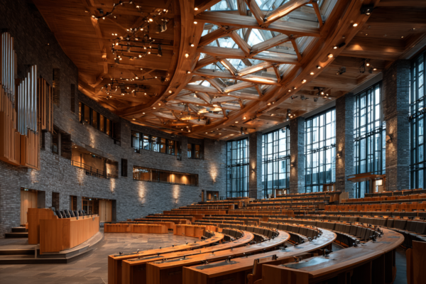 Lege Tweede Kamer met stemmingsknoppen, symbolisch voor democratische besluitvorming