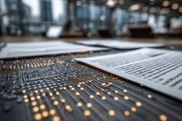 Symbolische weergave van digitale transformatie in bedrijfsovernames