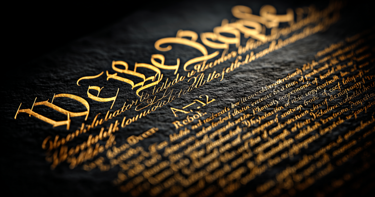 Close-up van de Amerikaanse Grondwet met focus op presidentiële bevoegdheden