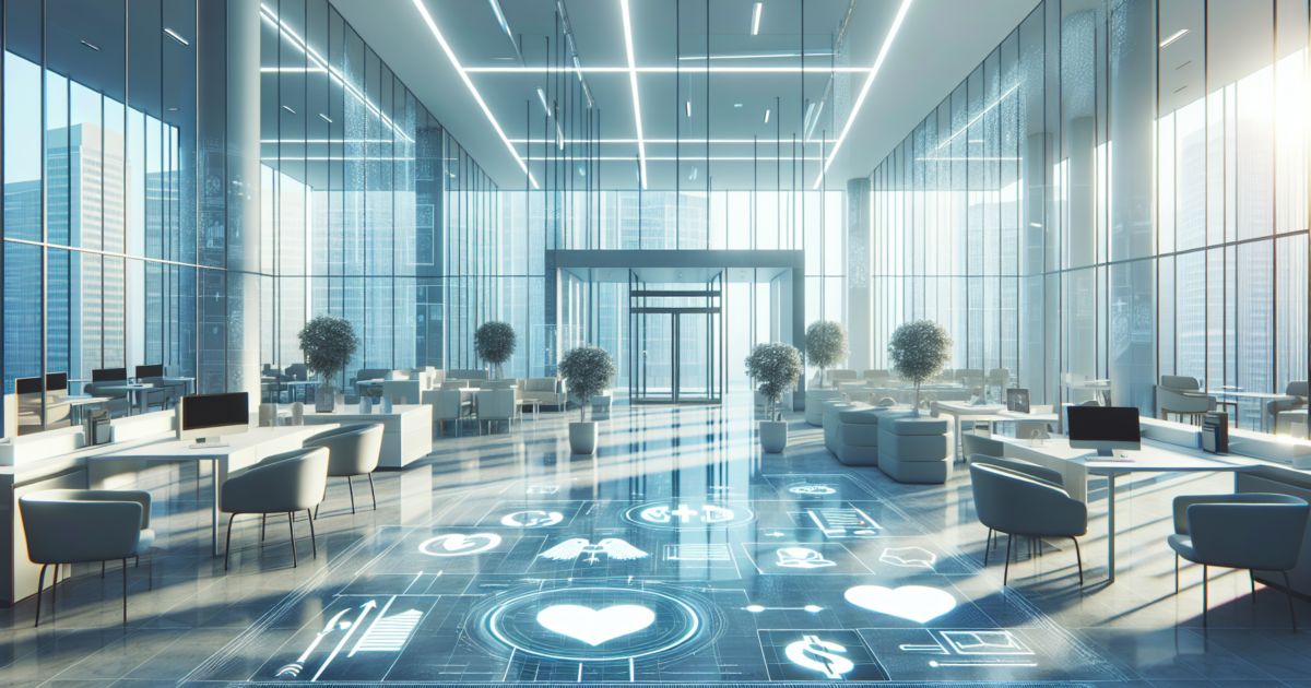 Moderne zorginstelling met architecturale lijnen die stabiliteit en professionaliteit uitstralen