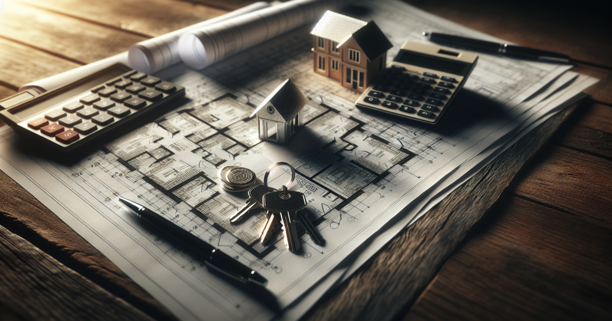 Bouwplannen met huissleutels en rekenmachine, symbolisch voor gemeentelijk woonbeleid