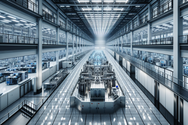 Moderne Chinese technologiefaciliteit met geavanceerde halfgeleiderproductieapparatuur