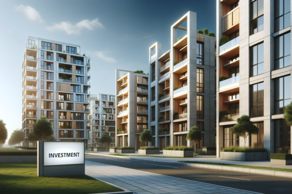 Moderne woongebouwen die beleggingspanden representeren in stedelijke omgeving