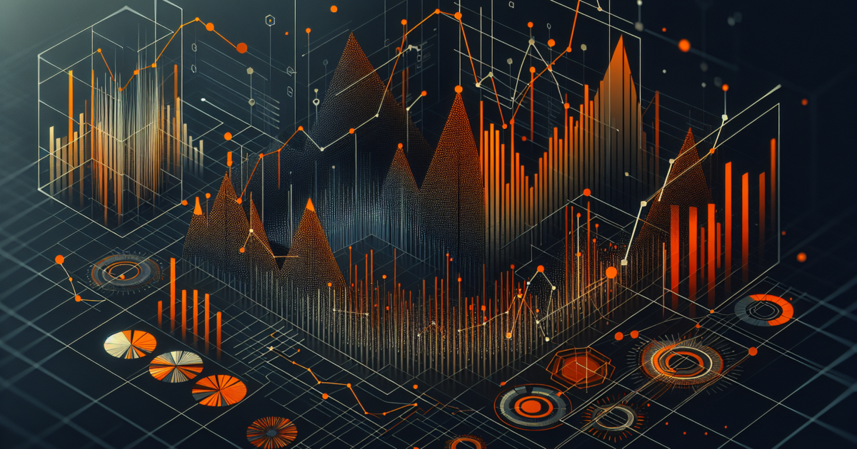 Abstracte weergave van economische groeigrafieken en financiële data