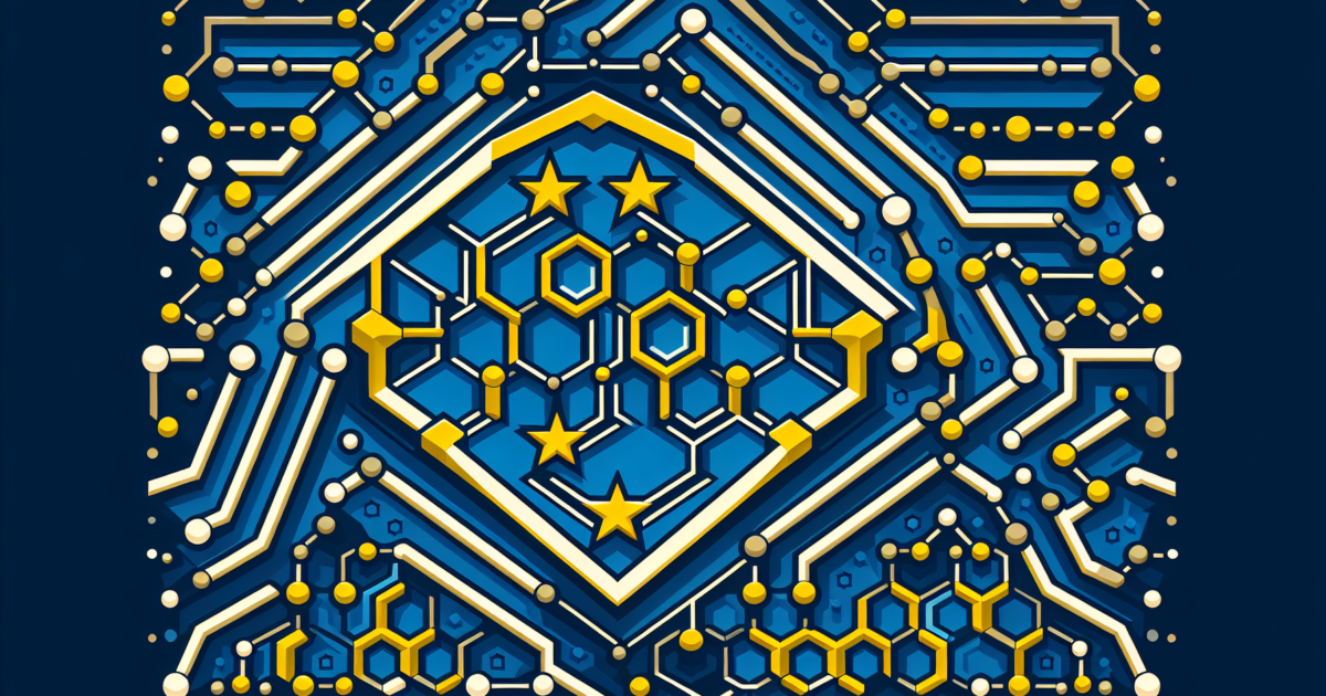 Abstracte weergave van Europese samenwerking en migratiestromen