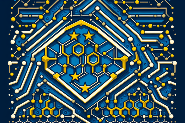 Abstracte weergave van Europese samenwerking en migratiestromen