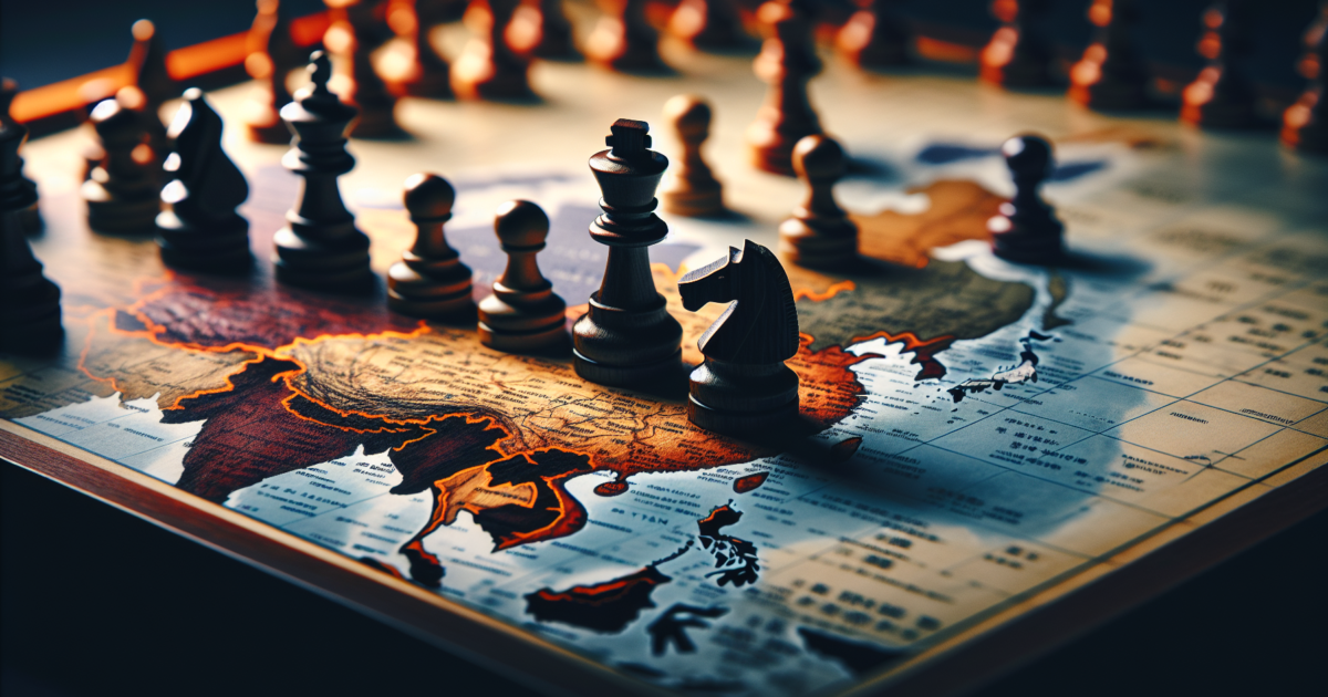 Symbolische weergave van geopolitieke strategie met focus op Taiwan-regio