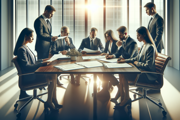 Professionele adviseurs bespreken bedrijfsopvolgingsplannen met ondernemers