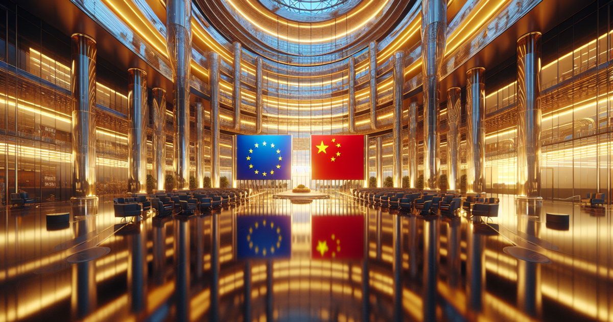 Symbolische weergave van EU-China economische betrekkingen in institutionele setting