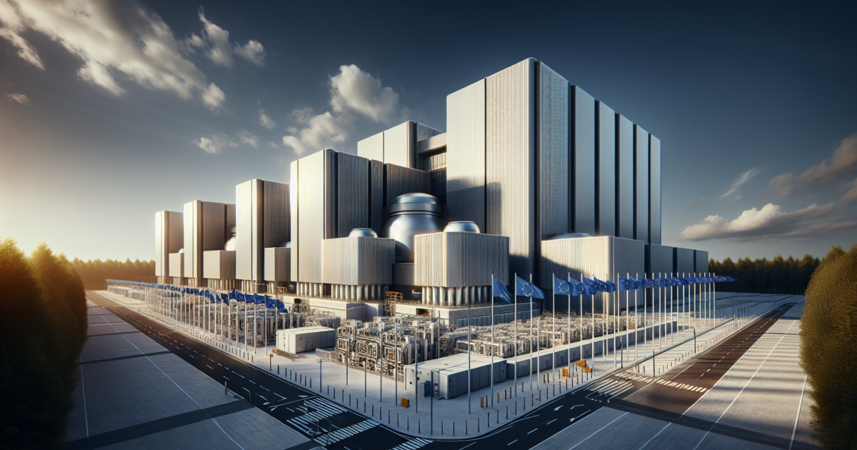 Moderne nucleaire faciliteit met modulaire reactoren in Europese setting