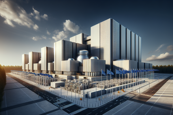 Moderne nucleaire faciliteit met modulaire reactoren in Europese setting