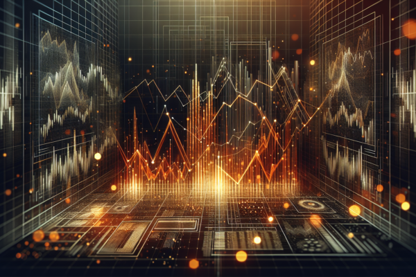Abstract weergave van financiële datastromen en marktanalyse