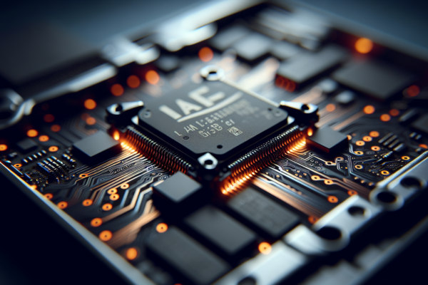 Close-up van geavanceerde militaire drone-elektronica met AI-chips