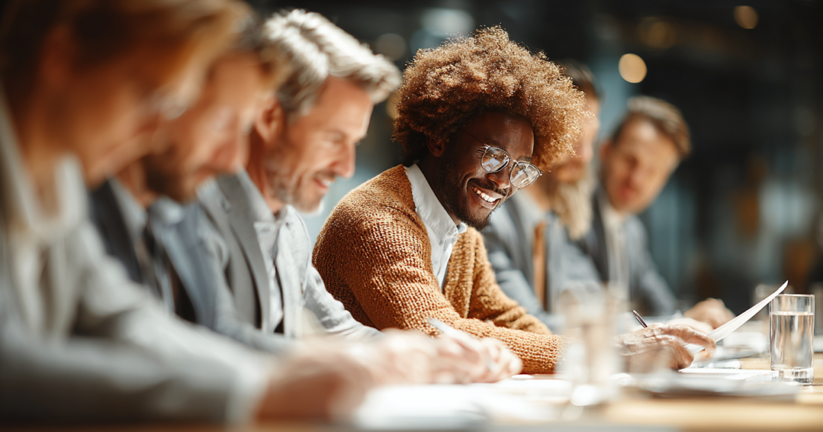 Zorgprofessionals bespreken nieuwe beleidsrichtlijnen in een vergaderruimte